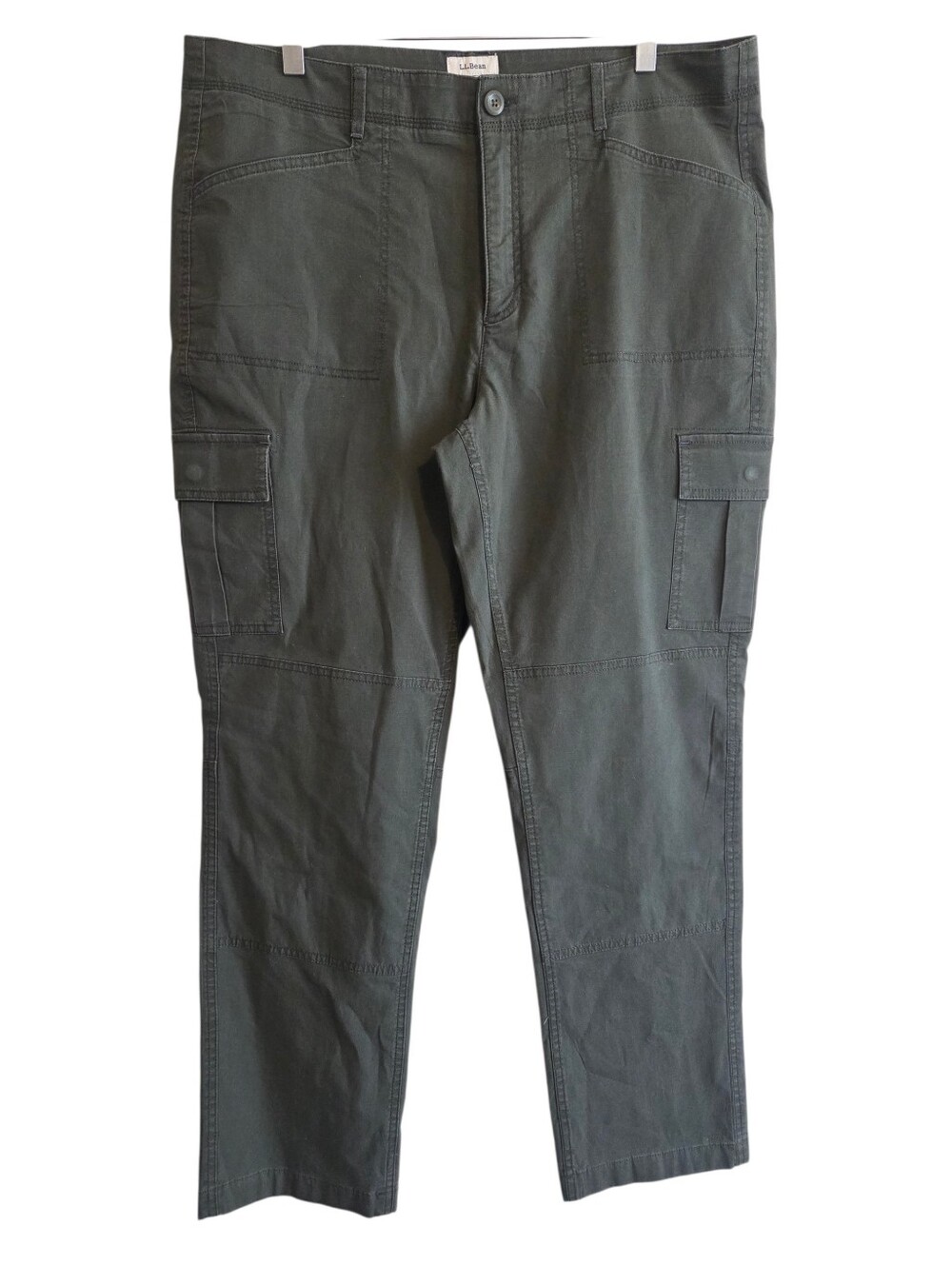 L.L. Bean Women's Favorite Fit Cargo Pants Olive Drab Sz 16 Granola Girl Travel